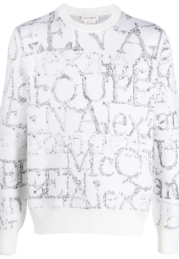 Alexander McQueen tröja med logotyp - Vit