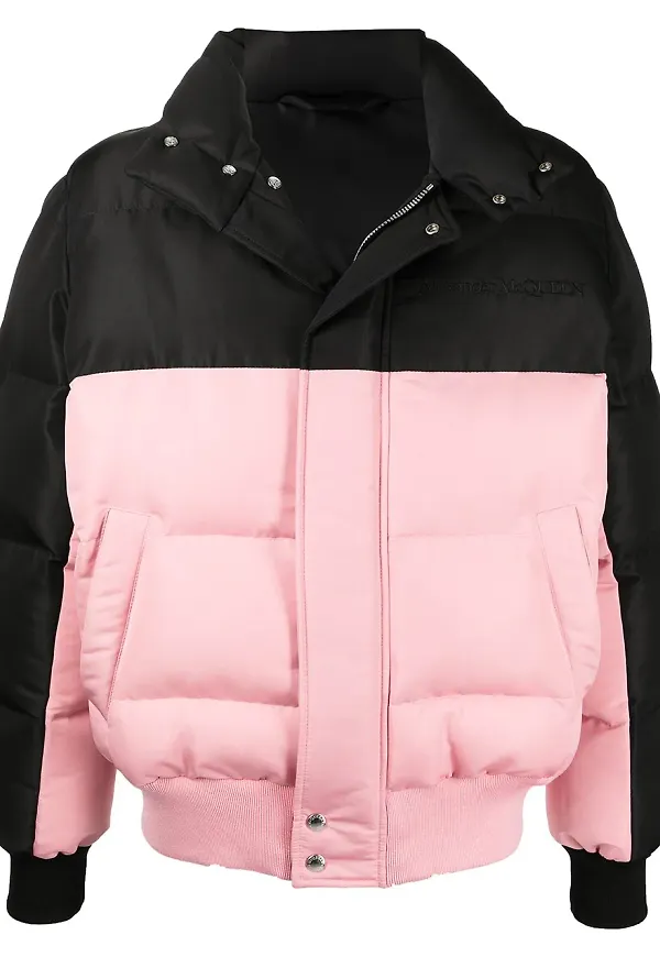 Alexander McQueen tvåfärgad puffjacka - Svart