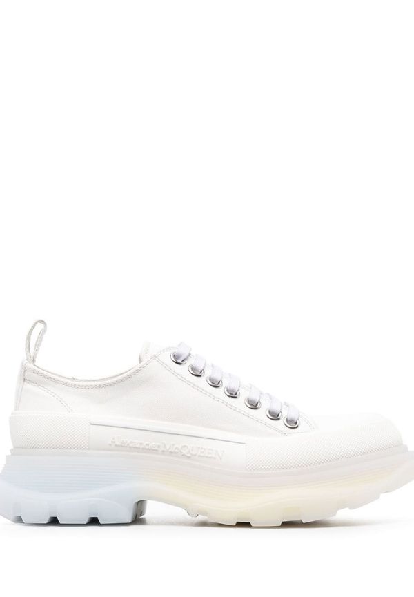Alexander McQueen tygskor med snörning - Vit