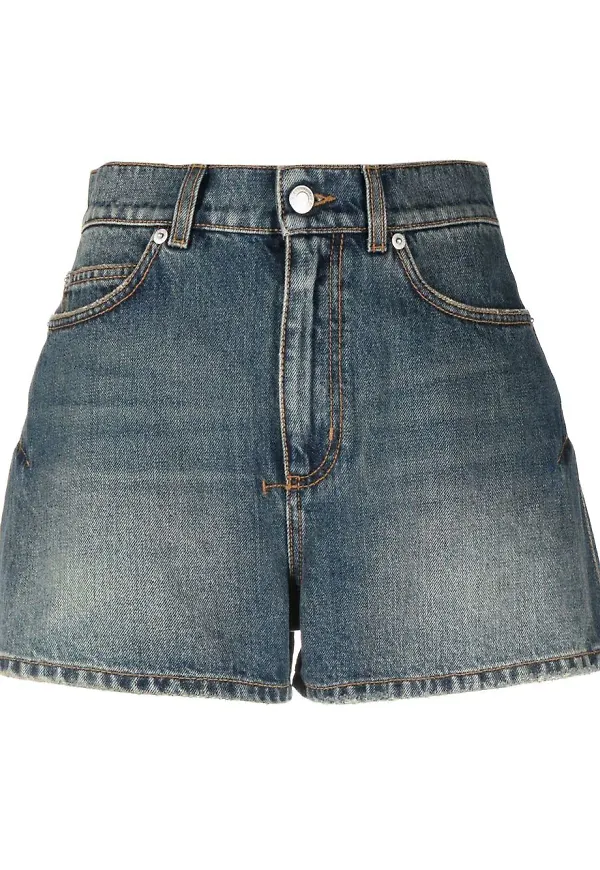 Alexander McQueen utsvängda jeansshorts - Blå