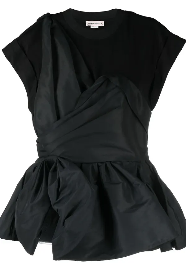Alexander McQueen v-ringad blus - Svart