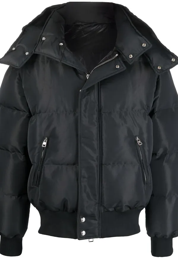 Alexander McQueen vadderad jacka med huva - Svart