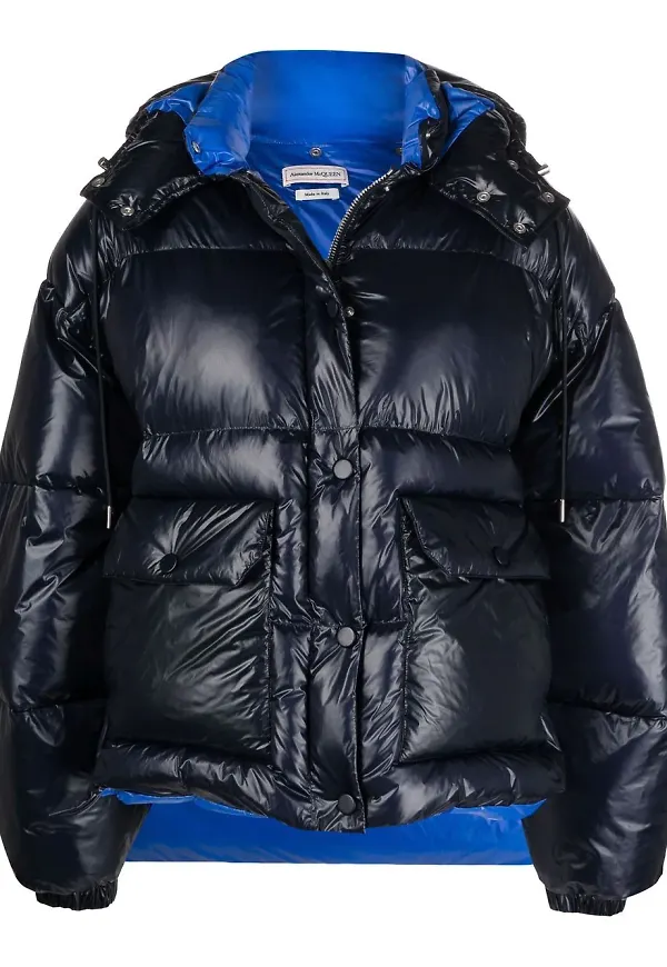 Alexander McQueen vadderad kappa - Blå