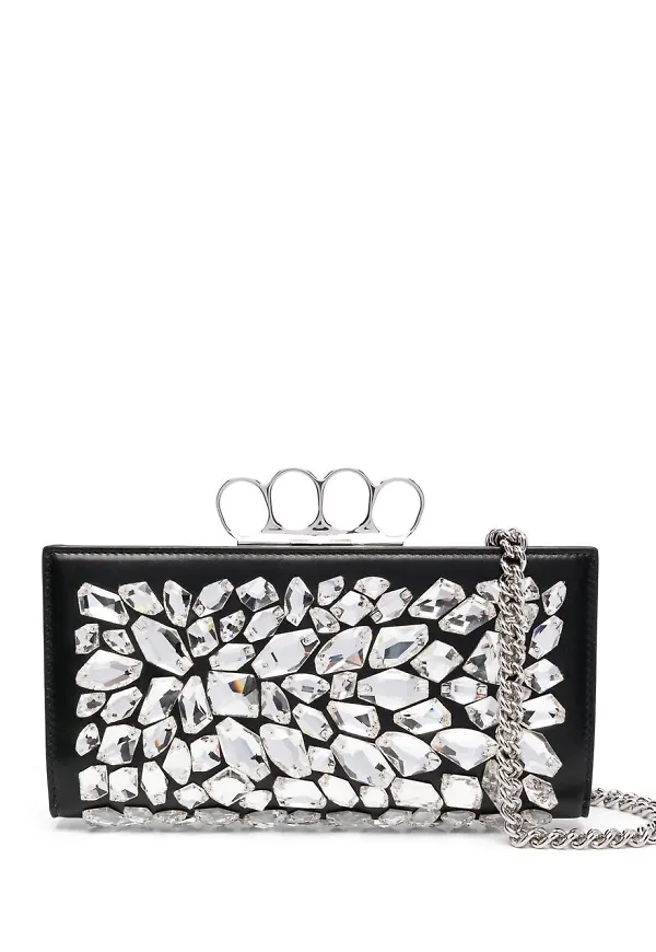 Alexander McQueen väska med strass - Svart