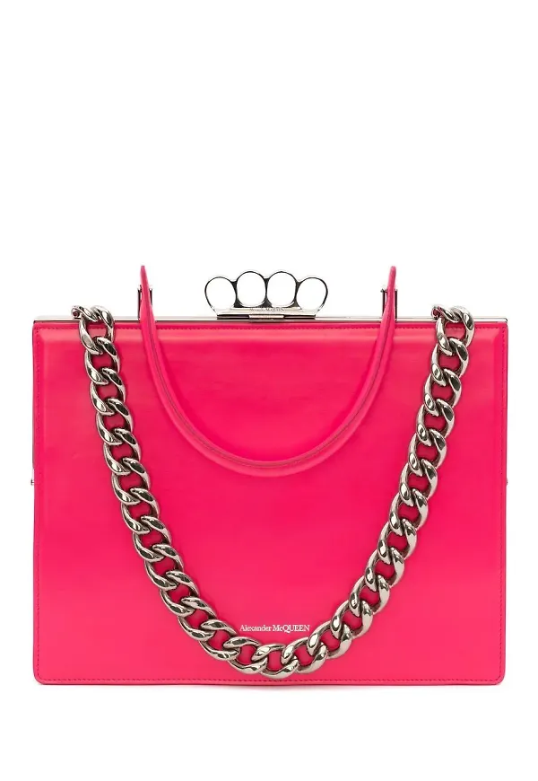 Alexander McQueen väska med totebag och fyra ringar - Rosa