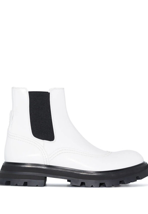 Alexander McQueen Wander Chelsea-boots i läder - Vit