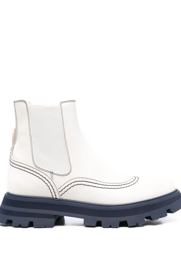 Alexander McQueen Wander Chelsea-boots i läder - Vit