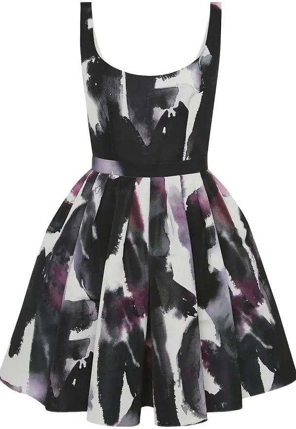 Alexander McQueen Watercolour Graffiti klänning - Vit