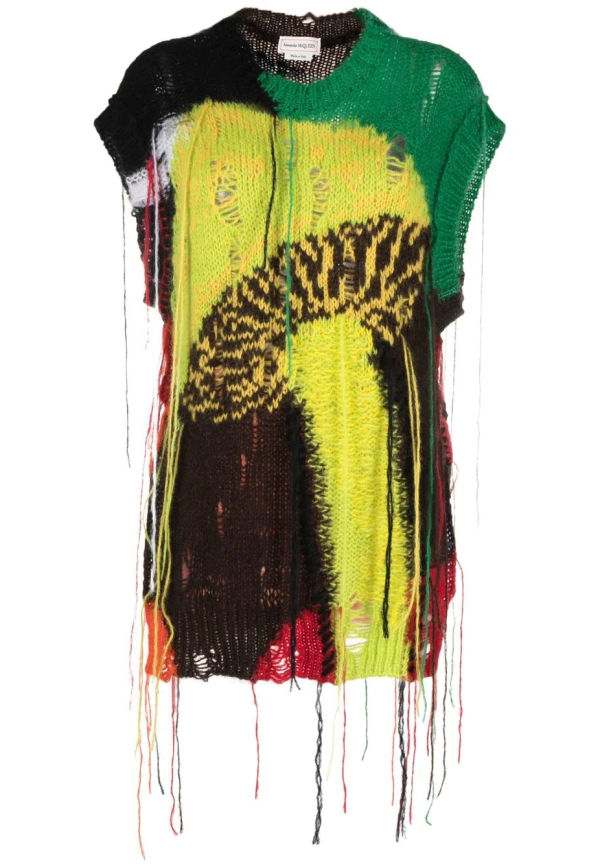 Alexander McQueen ärmlös stickad tröja - Gul