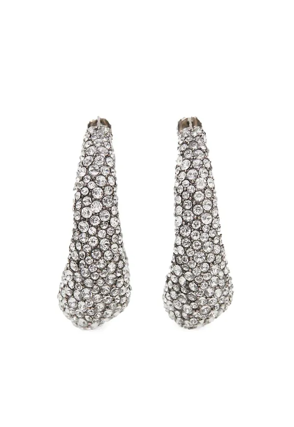 Alexander McQueen örhängen med strass - Silverfärgad
