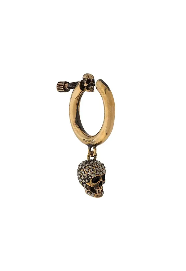 Alexander McQueen öronring med dödskalle - Guldfärgad