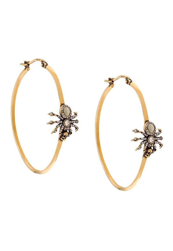 Alexander McQueen öronringar med spindel - Guldfärgad