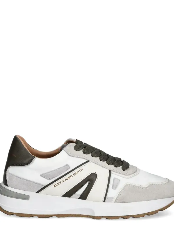 Alexander Smith sneakers med läderpanel - Vit