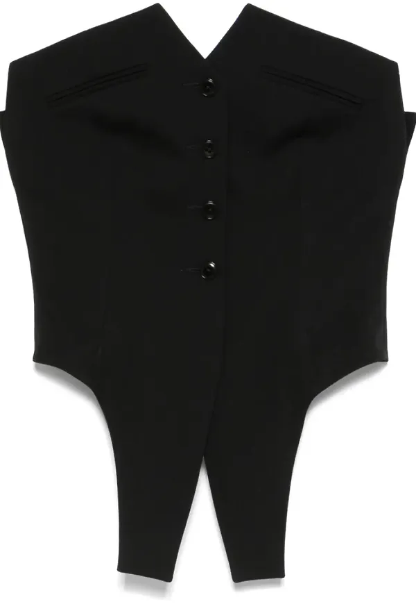 Alexander Wang asymmetrisk topp - Svart
