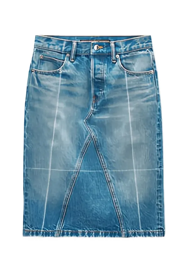 Alexander Wang jeanskjol i midimodell - Blå