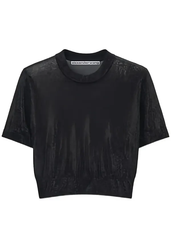 Alexander Wang kortärmad croptop - Svart