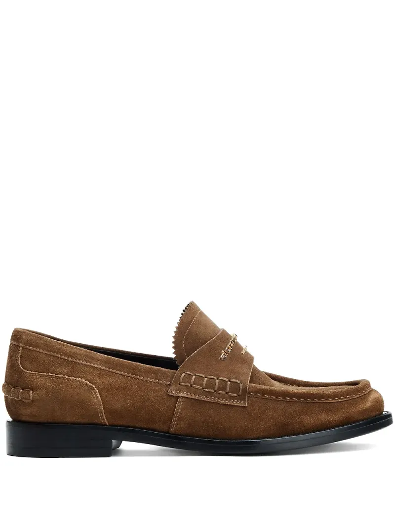 Alexander Wang loafers med logotypplakett - Brun
