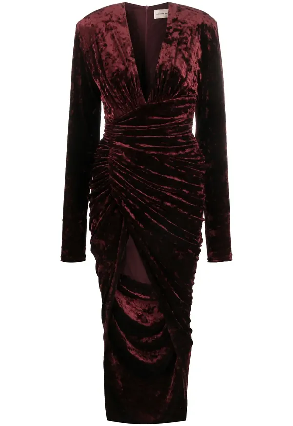 Alexandre Vauthier asymmetrisk draperad klänning - Röd