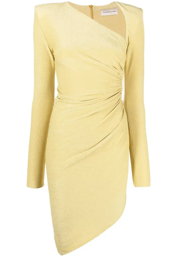Alexandre Vauthier asymmetrisk figursydd klänning med metallic passform - Gul – Farfetch