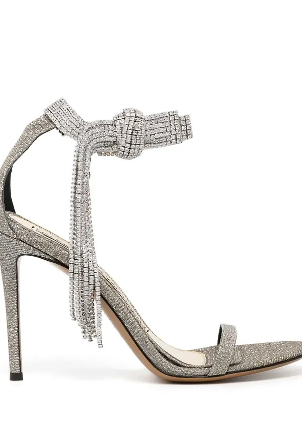 Alexandre Vauthier Diana sandaler 105 mm - Silverfärgad
