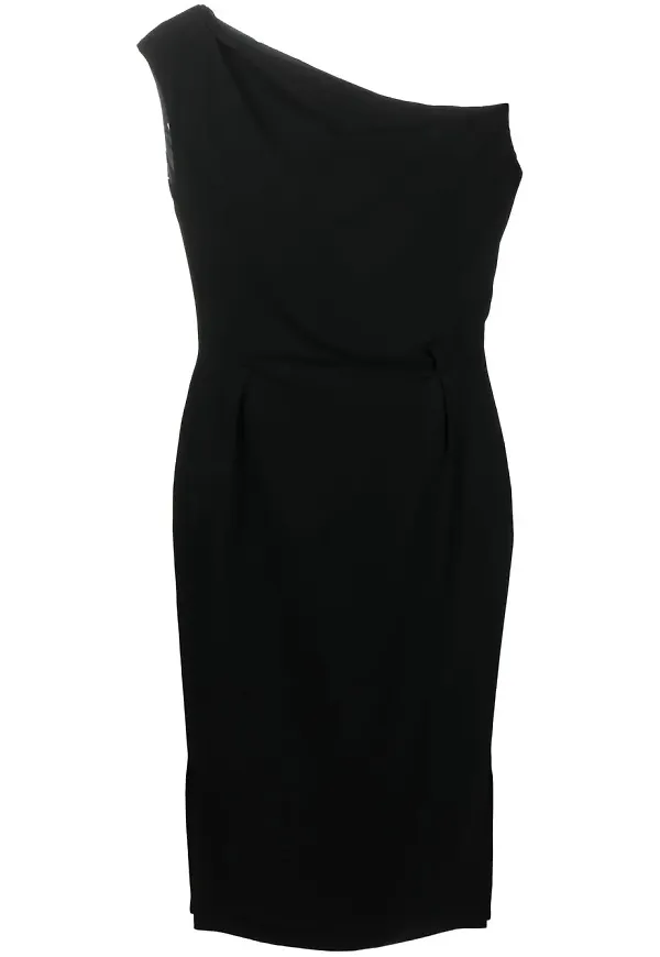 Alexandre Vauthier draperad enaxlad midiklänning - Svart