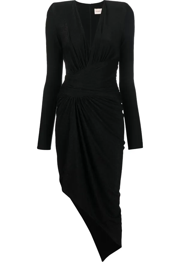 Alexandre Vauthier draperad klänning - Svart