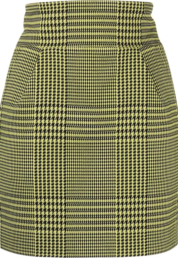 Alexandre Vauthier hundtandsmönstrad minikjol - Gul