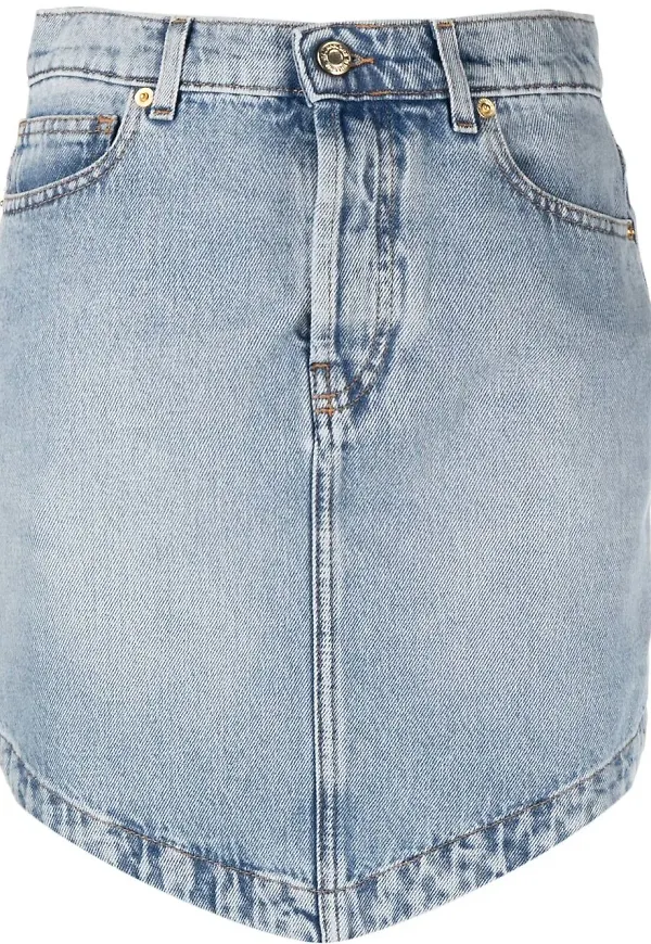 Alexandre Vauthier jeanskjol med hög midja - Blå
