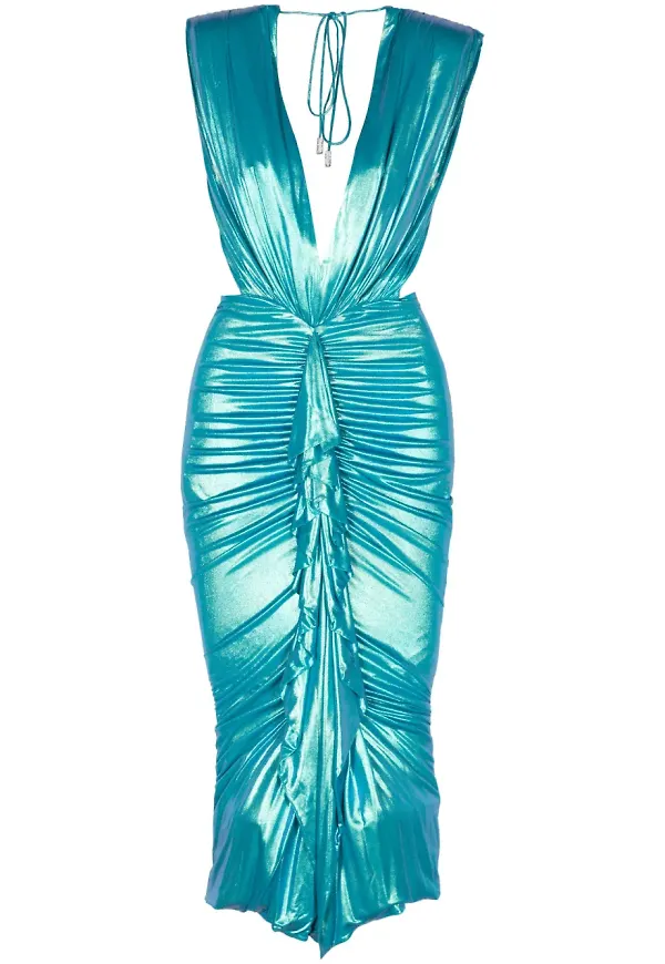 Alexandre Vauthier klänning med draperad detalj - Blå