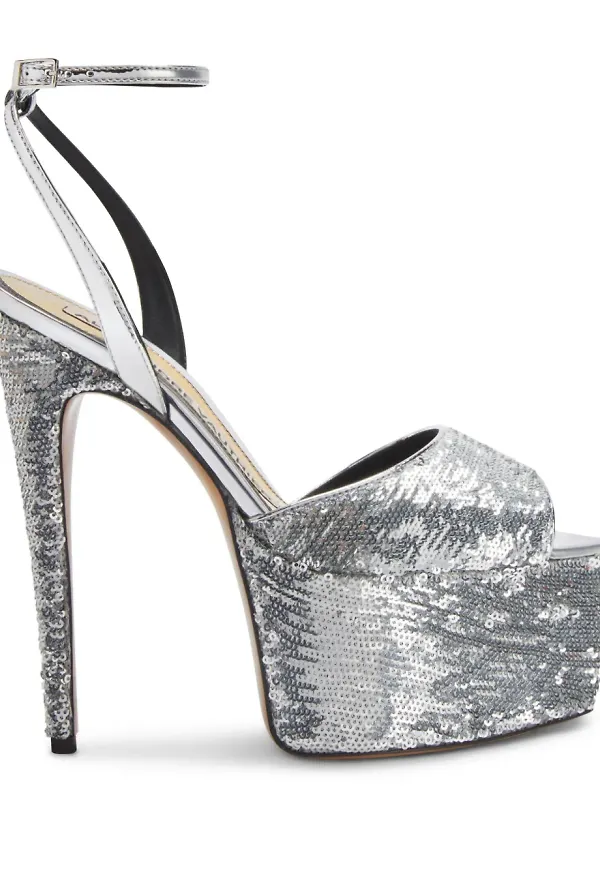 Alexandre Vauthier paljettprydda sandaler 160 mm - Silverfärgad