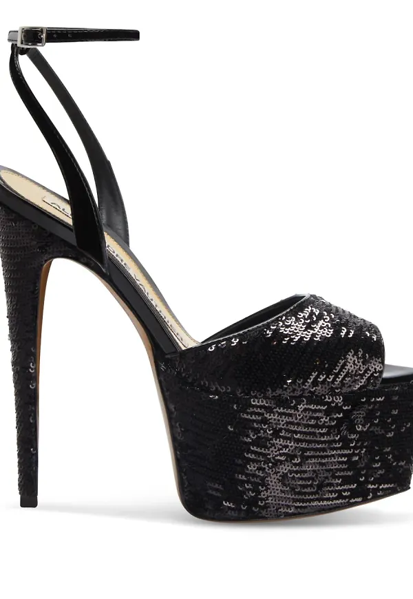 Alexandre Vauthier paljettprydda sandaler 160 mm - Svart