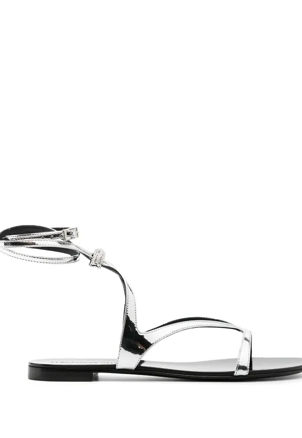 Alexandre Vauthier platta sandaler med strass - Silverfärgad