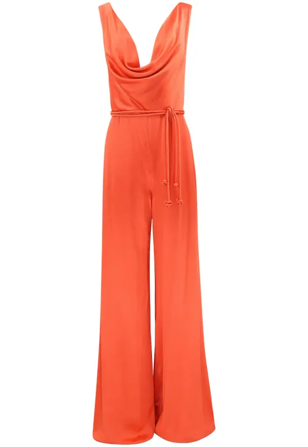Alexis Sare jumpsuit med hängande krage - Orange