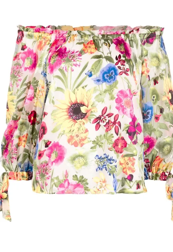 alice + olivia blommig blus - Vit