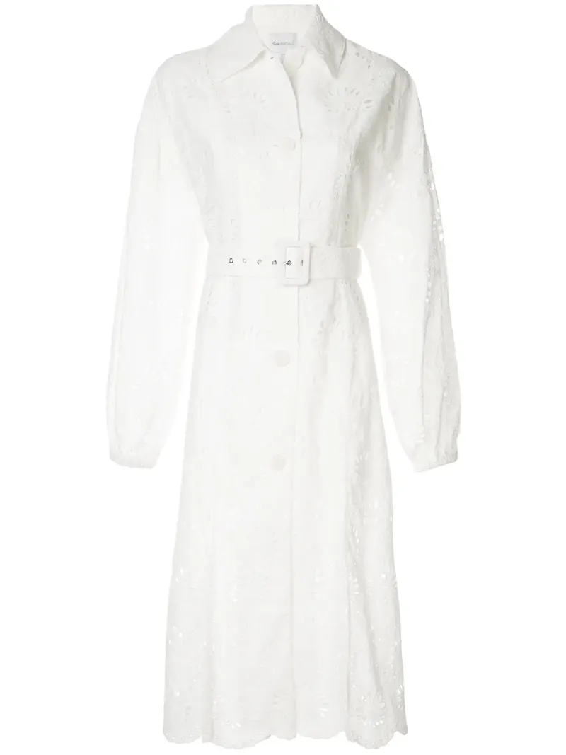 Alice McCall trenchcoat med brodyr - Vit