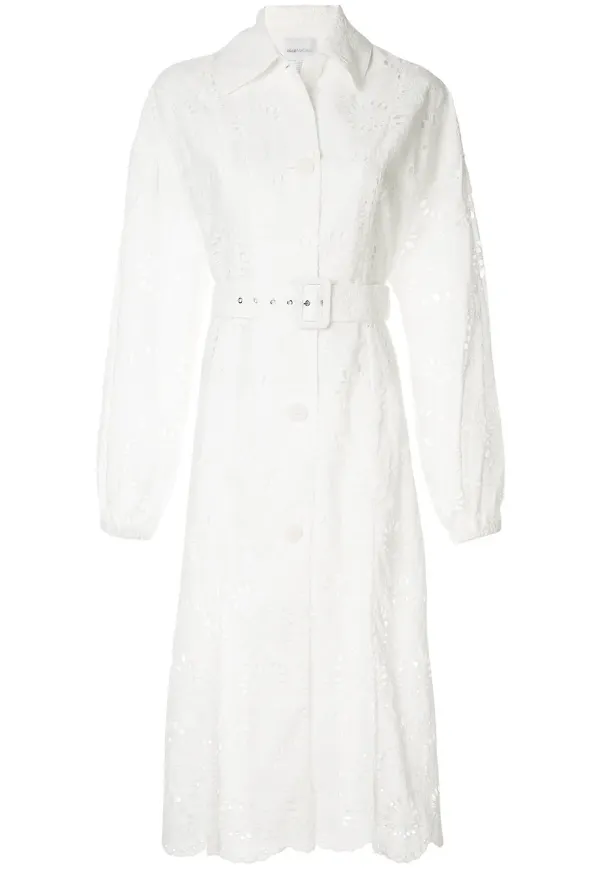 Alice McCall trenchcoat med brodyr - Vit