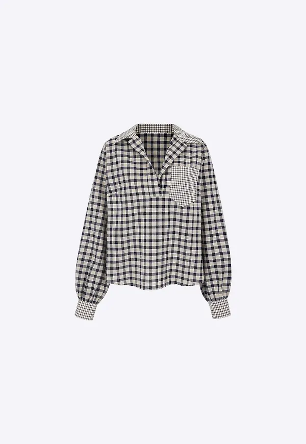 Aligne Blus 'Gee' marinblå / brun