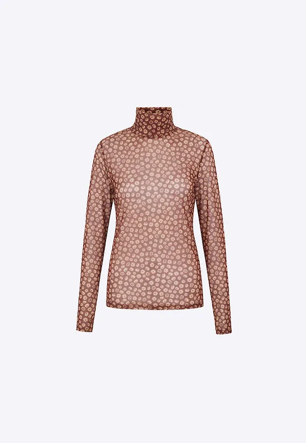 Aligne T-shirt beige / brun / ljusgrön