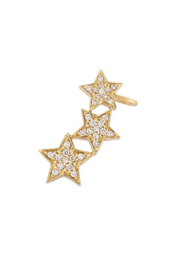 ALINKA STASIA örhänge med tre diamantstjärnor - Metallic