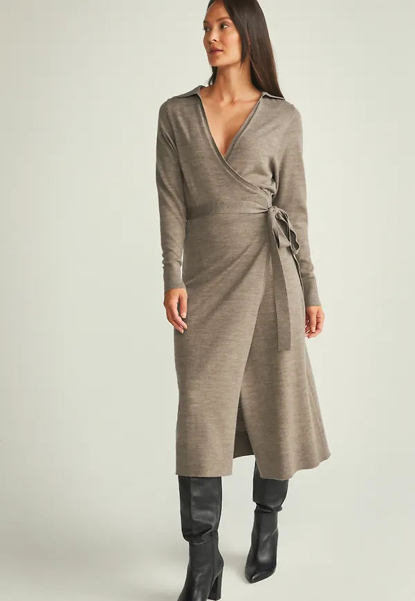 Allie knitted wrap dress