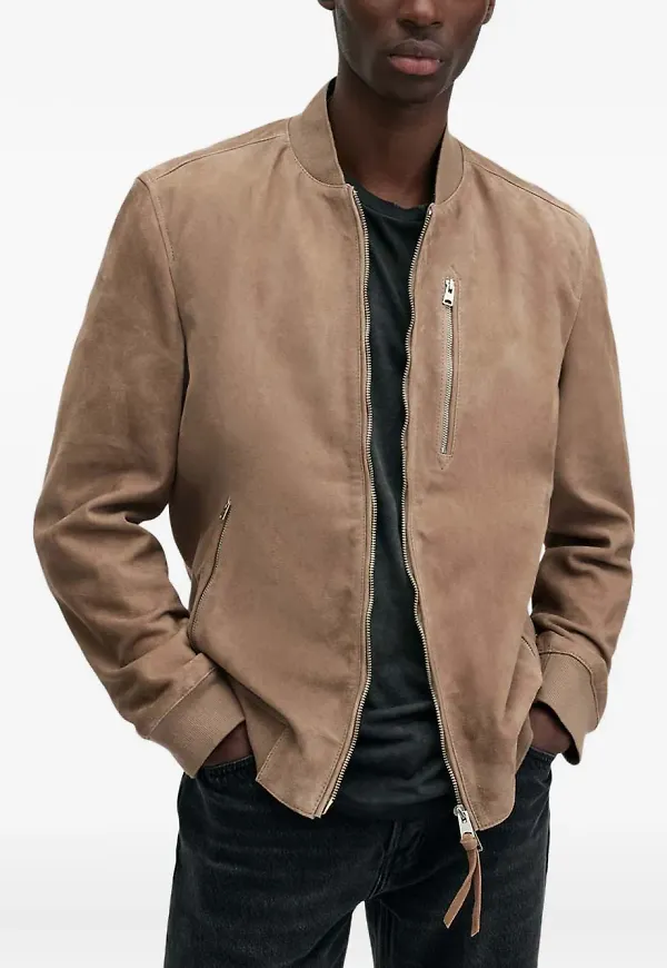 AllSaints bomberjacka i mocka med ficka - Brun
