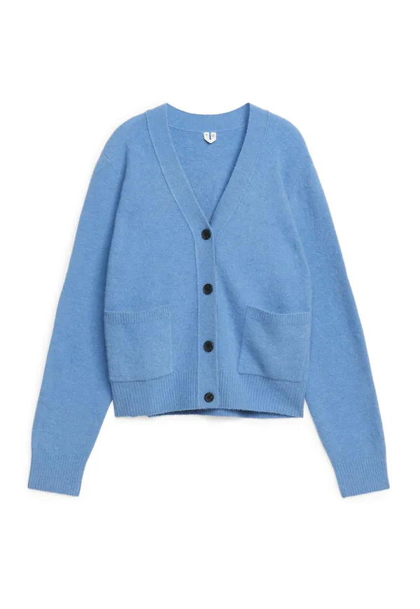 Alpaca & Merino Cardigan - Blue