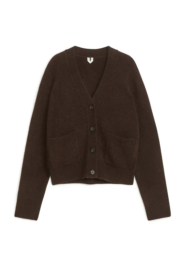 Alpaca & Merino Cardigan - Brown
