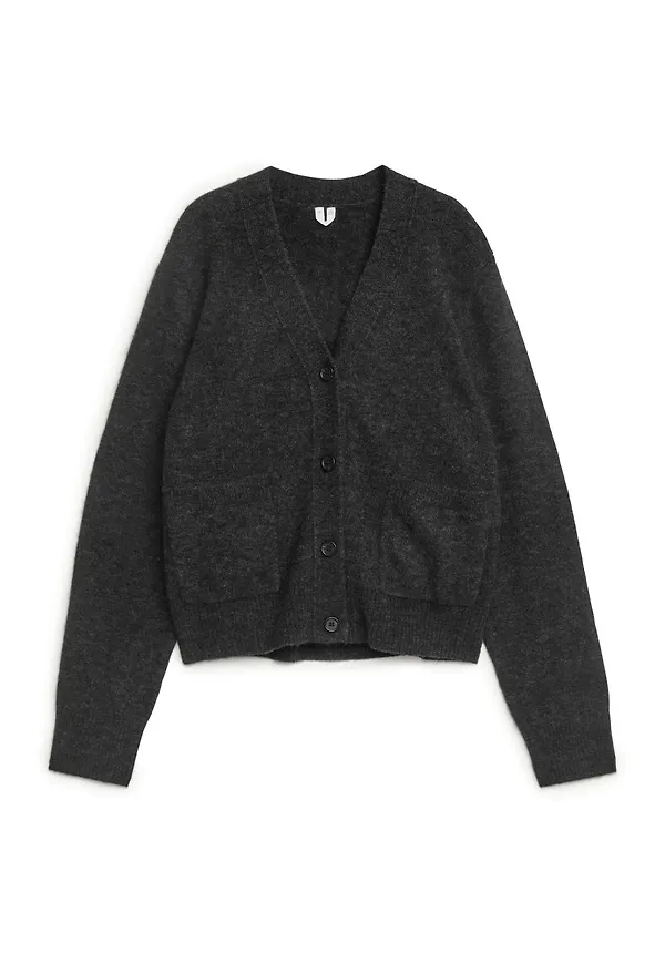 Alpaca & Merino Cardigan - Grey