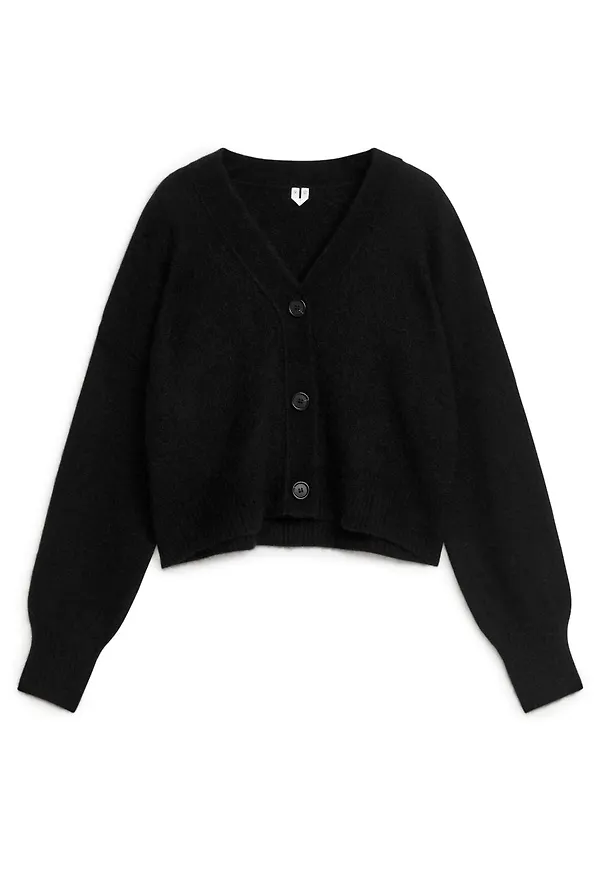Alpaca Blend Cardigan - Black
