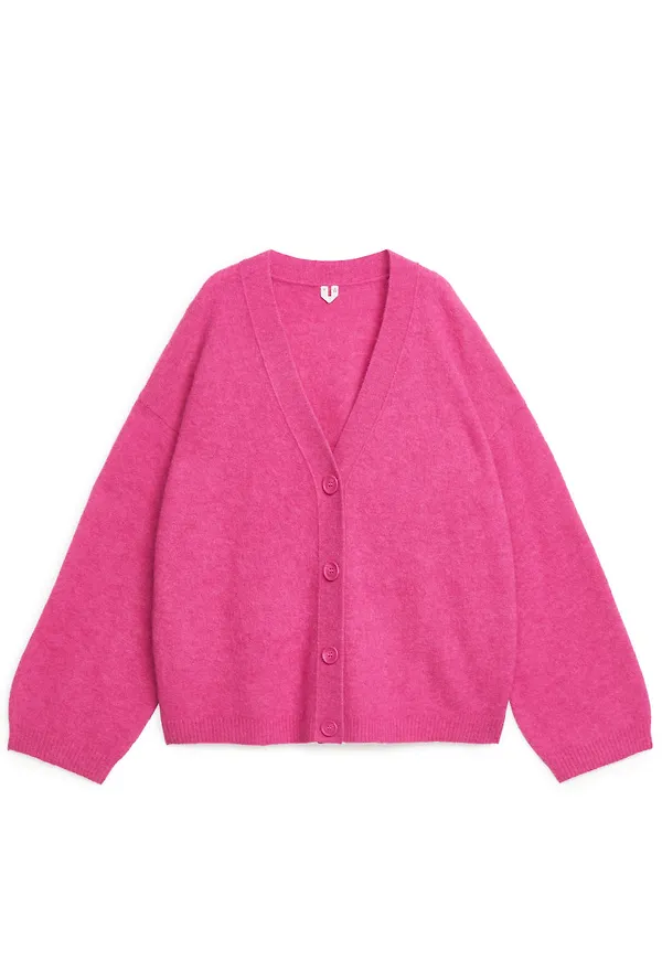 Alpaca Blend Cardigan - Pink