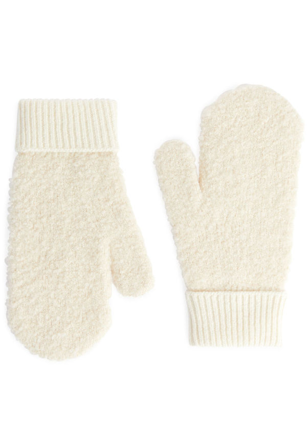 Alpaca Blend Mittens - White