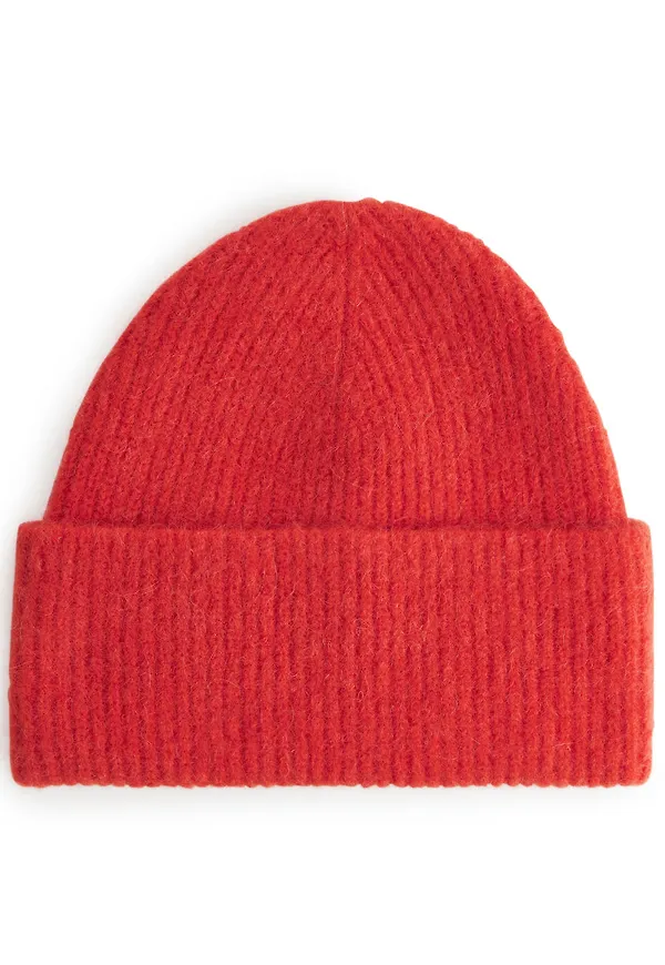 Alpaca Merino Beanie - Orange