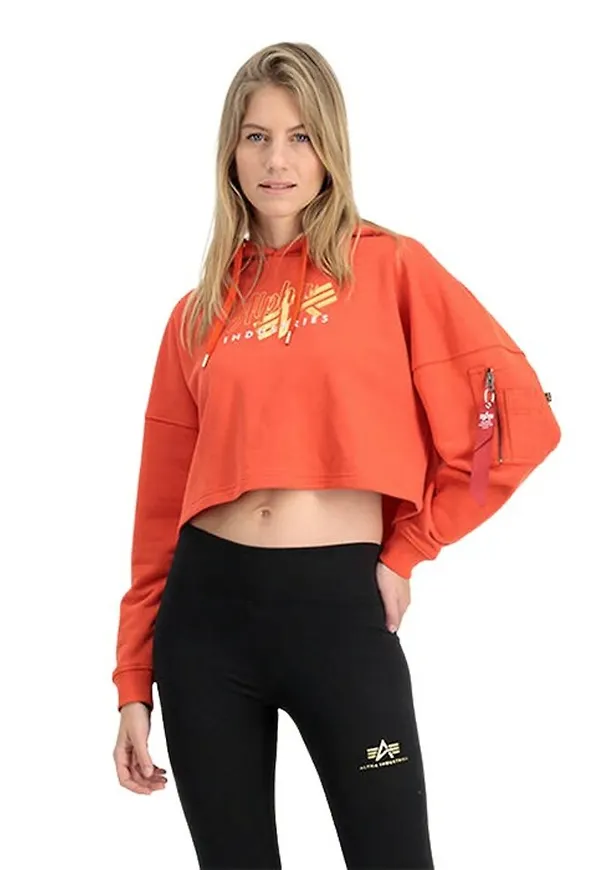 Alpha Industries - Hoodies - Orange - Dam - Storlek: Xs,L,S,M
