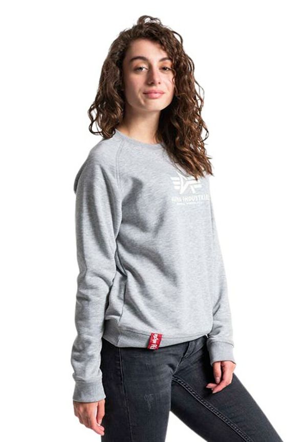 Alpha Industries Bluza New Basic Sweater 196031 Grå, Dam